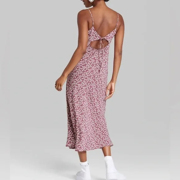 Wild Fable Floral Women's Tie Back Midi Dress - Picture 4 of 7
